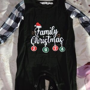 Family Christmas 2024 Black Onesie
